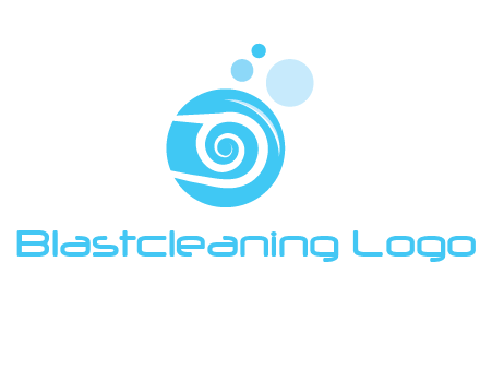 spiral in circle with bubbles cleaning logo