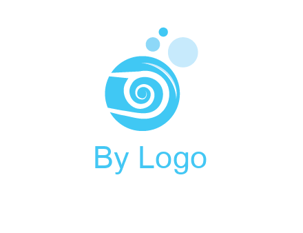 spiral in circle with bubbles cleaning logo