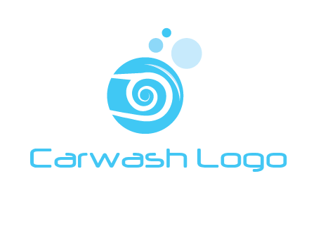 spiral in circle with bubbles cleaning logo