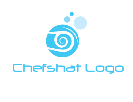 spiral in circle with bubbles cleaning logo