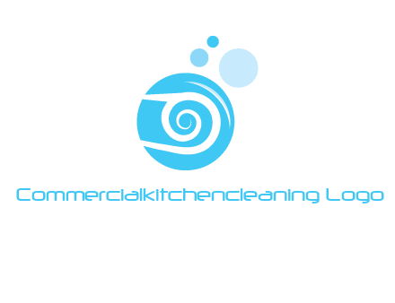 spiral in circle with bubbles cleaning logo