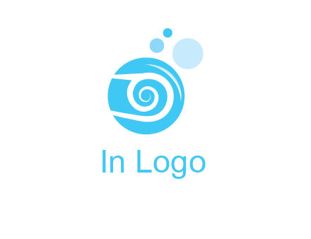 spiral in circle with bubbles cleaning logo