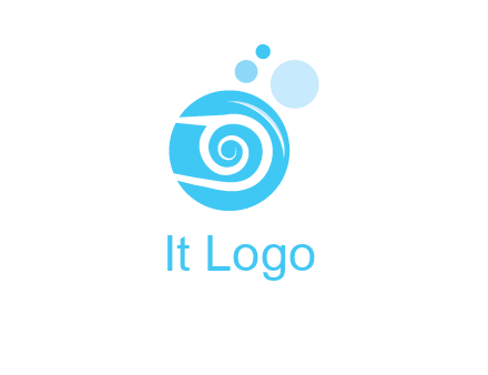 spiral in circle with bubbles cleaning logo