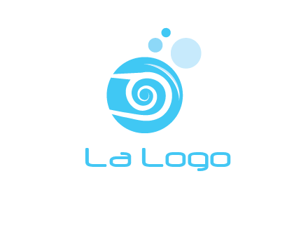 spiral in circle with bubbles cleaning logo