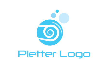 spiral in circle with bubbles cleaning logo