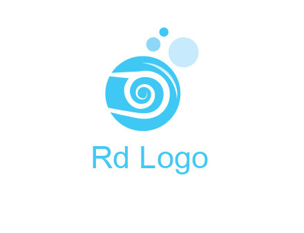 spiral in circle with bubbles cleaning logo