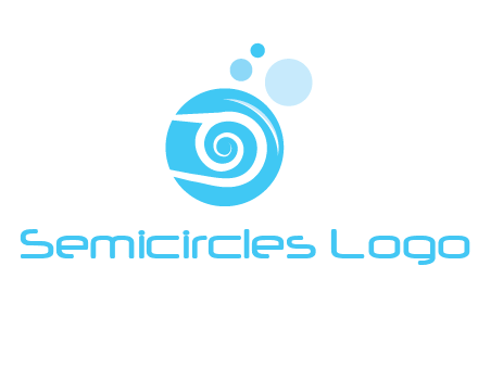 spiral in circle with bubbles cleaning logo