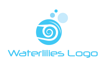 spiral in circle with bubbles cleaning logo