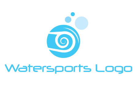spiral in circle with bubbles cleaning logo