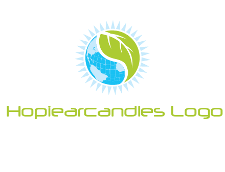 leaf and world half in circle agriculture logo