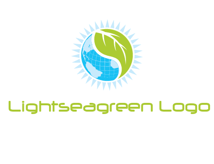leaf and world half in circle agriculture logo