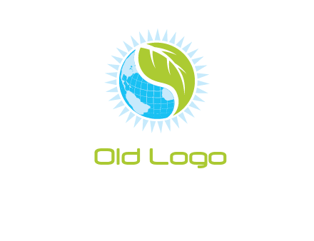 leaf and world half in circle agriculture logo