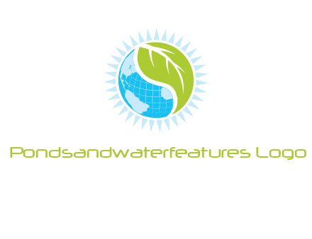 leaf and world half in circle agriculture logo