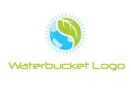 leaf and world half in circle agriculture logo