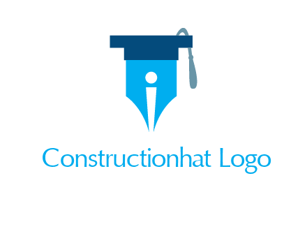 pen nib with scholarship hat education logo
