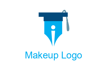 pen nib with scholarship hat education logo