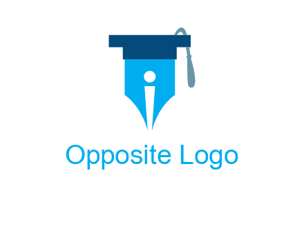 pen nib with scholarship hat education logo