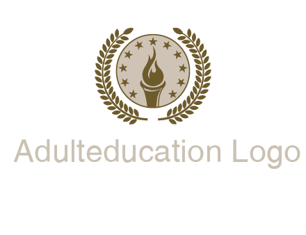 torch badge with leaves around finance logo