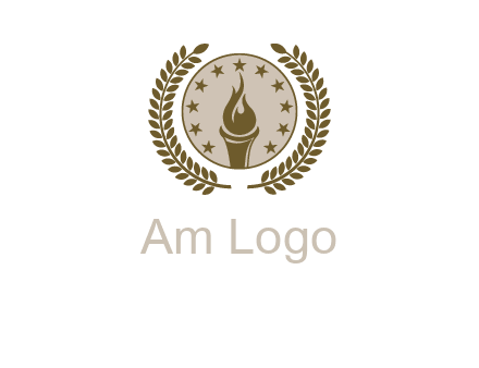 torch badge with leaves around finance logo