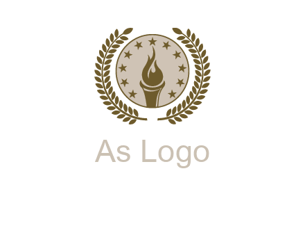 torch badge with leaves around finance logo