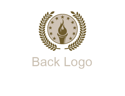 torch badge with leaves around finance logo