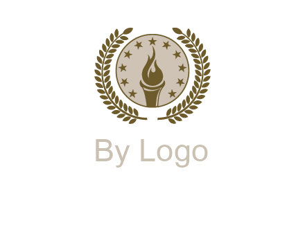 torch badge with leaves around finance logo