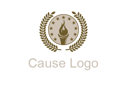 torch badge with leaves around finance logo