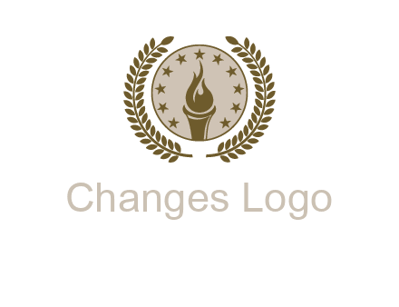 torch badge with leaves around finance logo