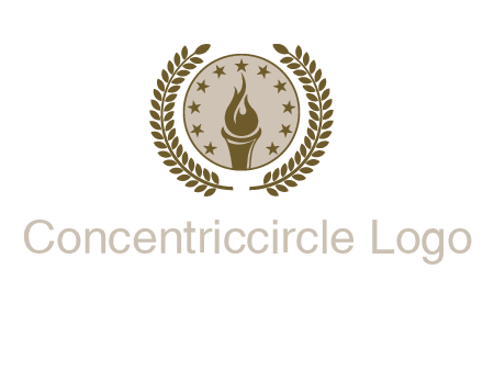 torch badge with leaves around finance logo