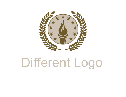torch badge with leaves around finance logo
