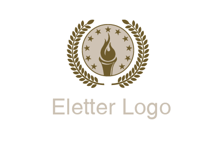torch badge with leaves around finance logo