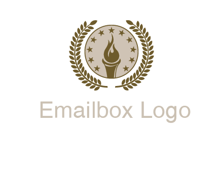 torch badge with leaves around finance logo
