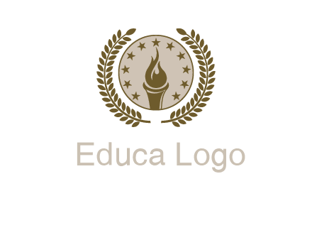torch badge with leaves around finance logo
