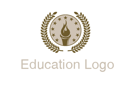 torch badge with leaves around finance logo