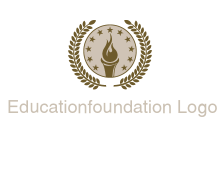 torch badge with leaves around finance logo