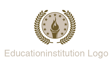torch badge with leaves around finance logo