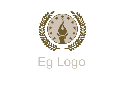 torch badge with leaves around finance logo