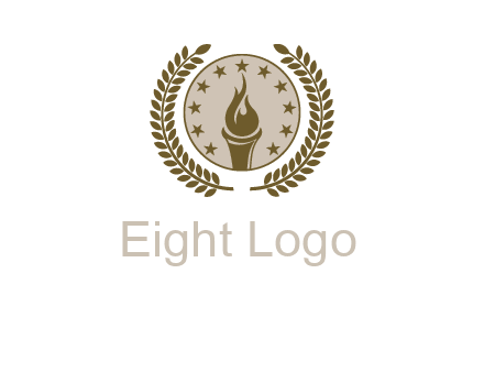 torch badge with leaves around finance logo