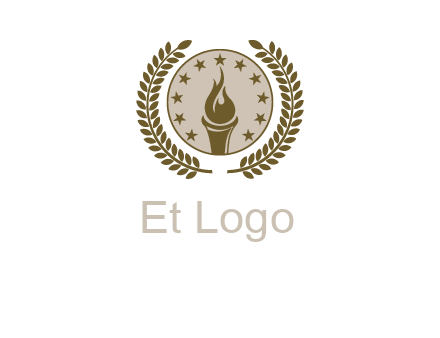 torch badge with leaves around finance logo