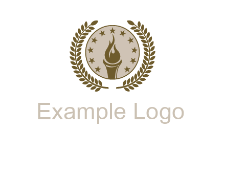 torch badge with leaves around finance logo