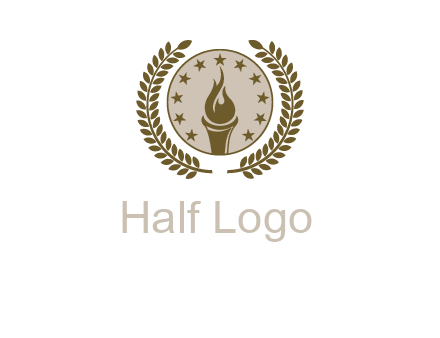 torch badge with leaves around finance logo