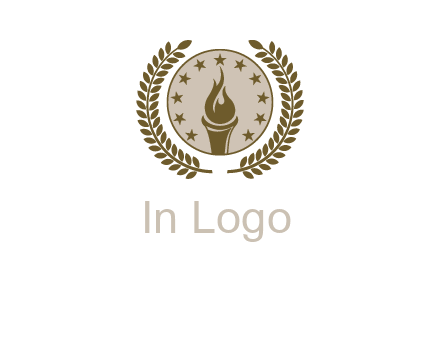 torch badge with leaves around finance logo
