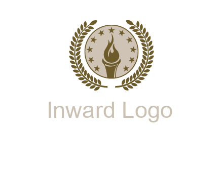 torch badge with leaves around finance logo