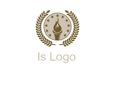 torch badge with leaves around finance logo