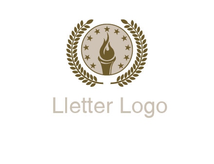 torch badge with leaves around finance logo