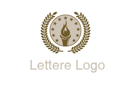 torch badge with leaves around finance logo