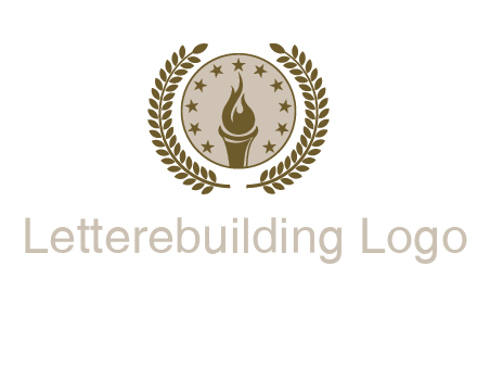 torch badge with leaves around finance logo