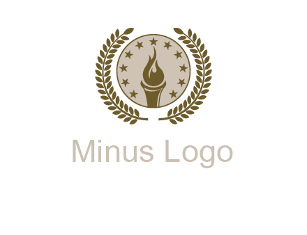 torch badge with leaves around finance logo