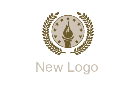 torch badge with leaves around finance logo