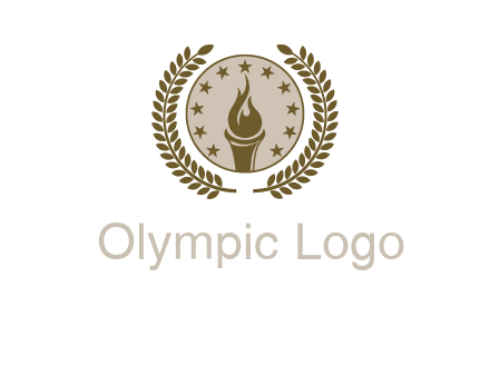 torch badge with leaves around finance logo